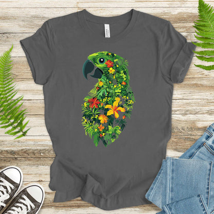 Tropical Parrot Jungle T-Shirt – Vibrant Floral Bird Lover Tee
