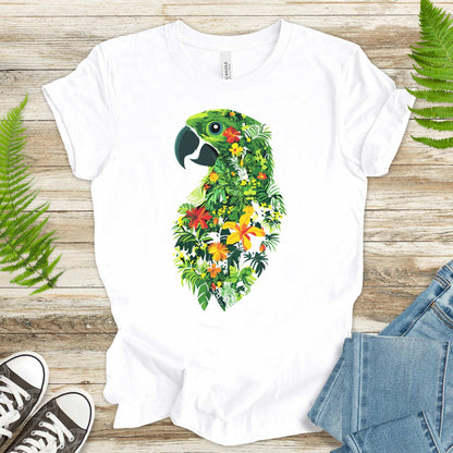 Tropical Parrot Jungle T-Shirt – Vibrant Floral Bird Lover Tee