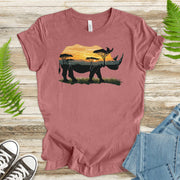 Rhino Savannah Sunset T-Shirt – Bold Safari Spirit Animal Tee