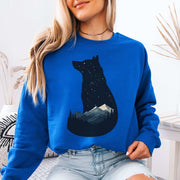 Wolf Silhouette Night Mountain Sweatshirt – Wild & Free Spirit Animal Design