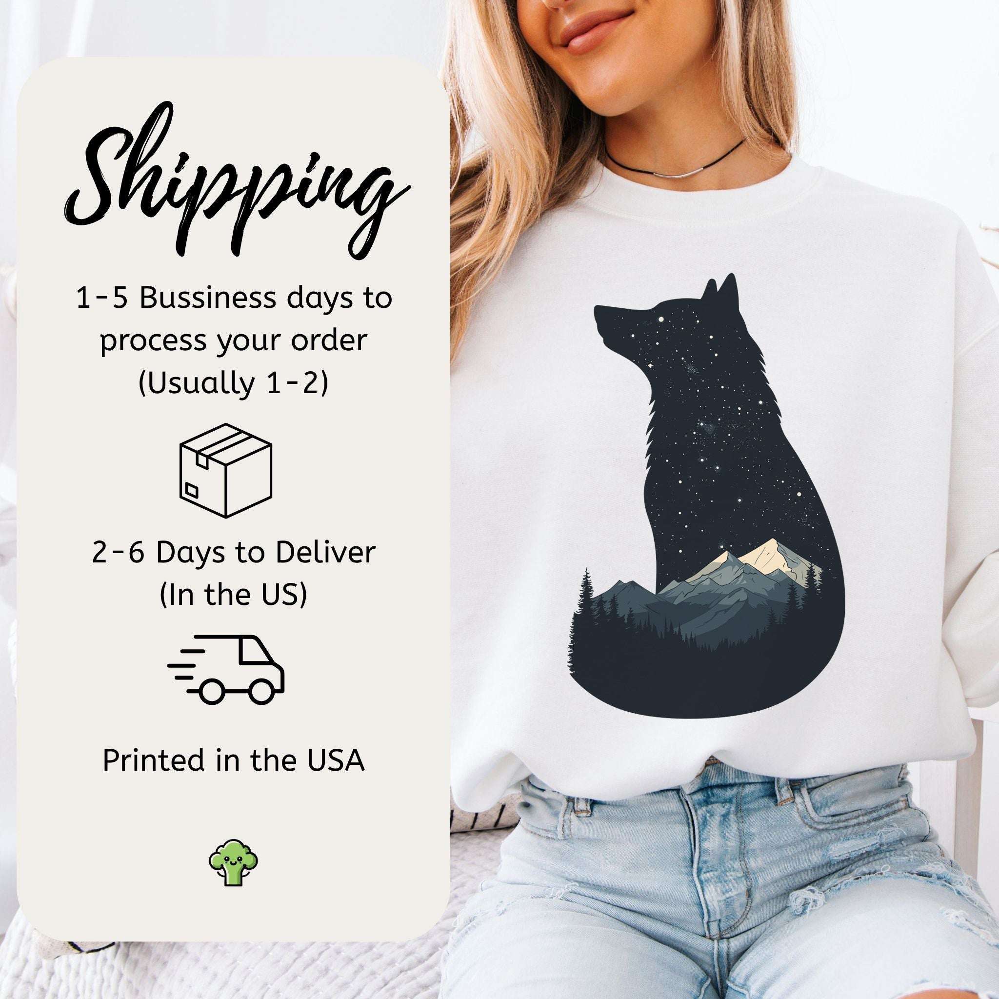 Wolf Silhouette Night Mountain Sweatshirt – Wild & Free Spirit Animal Design