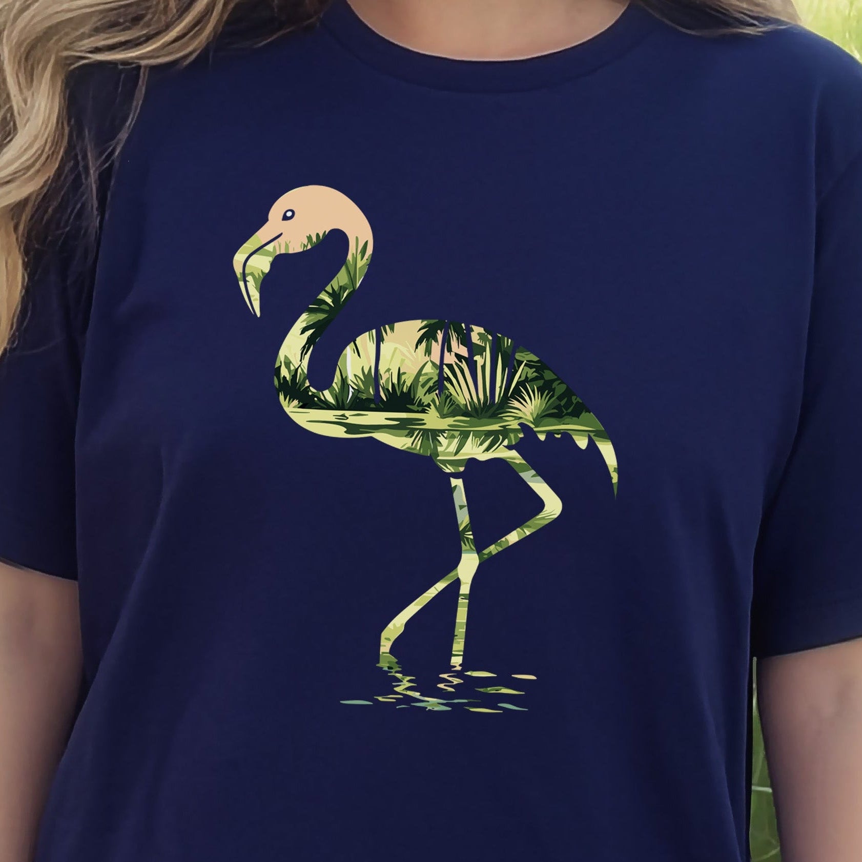 Tropical Flamingo Silhouette T-Shirt – Jungle Vibes Bird Lover Gift