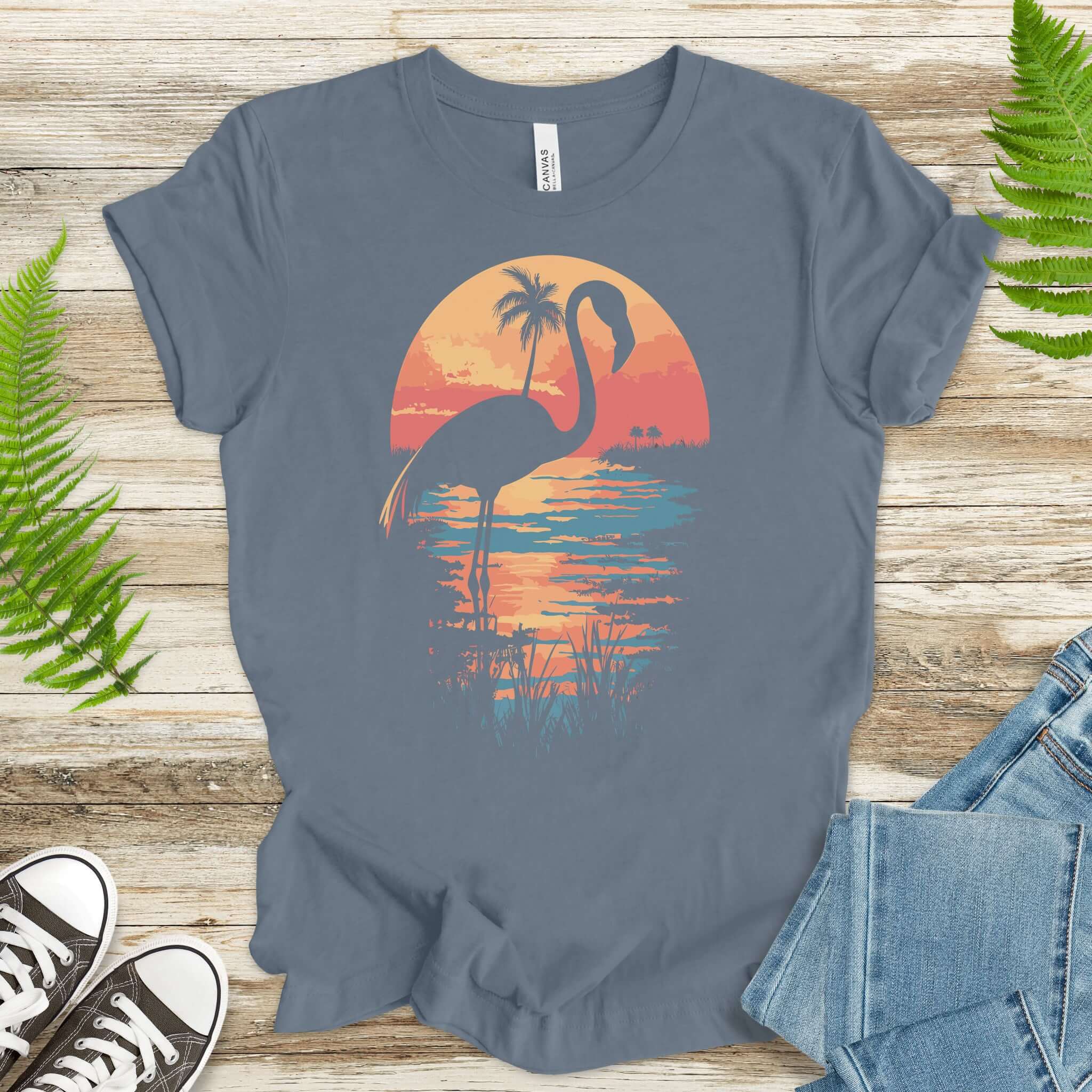 Sunset Flamingo Silhouette T-Shirt