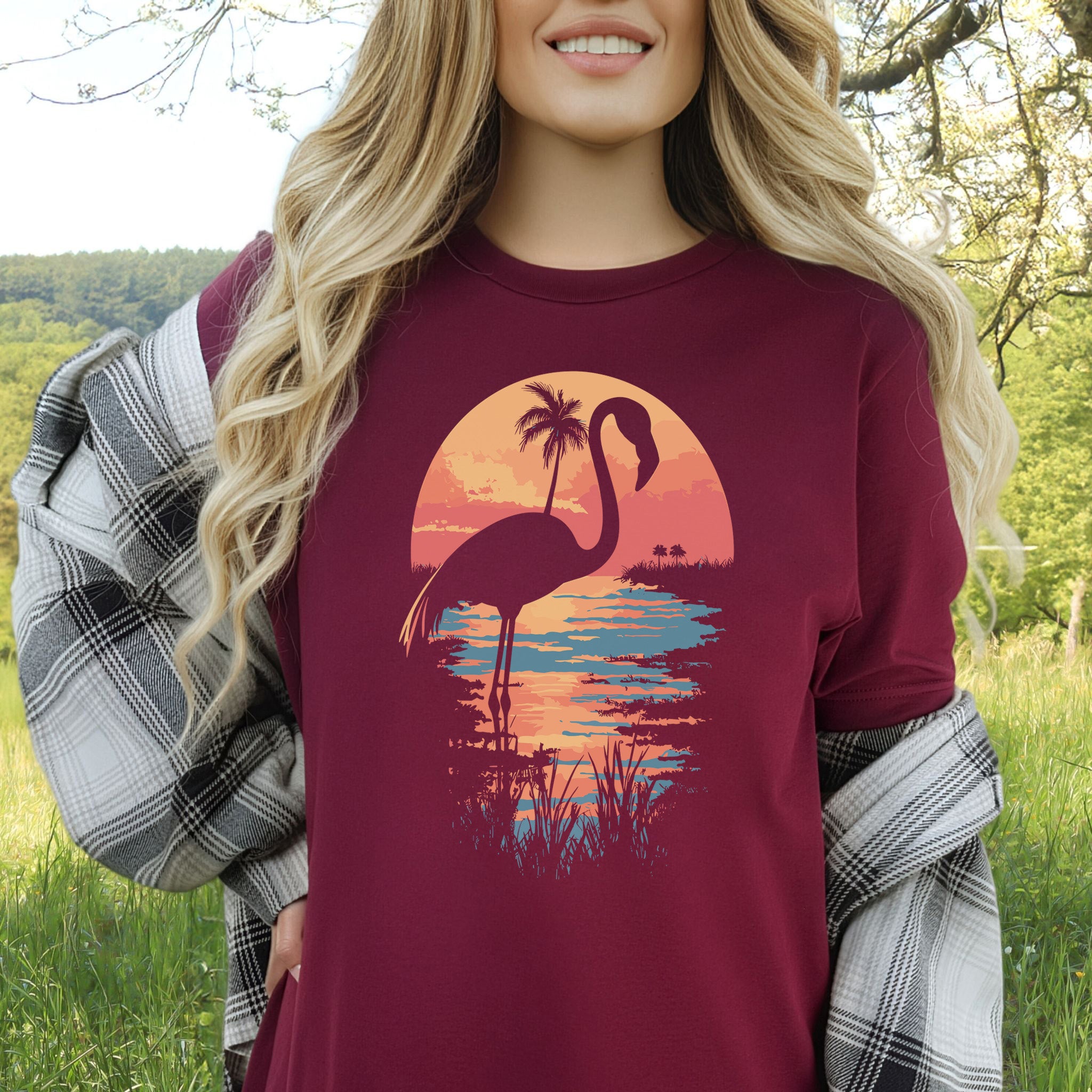 Sunset Flamingo Silhouette T-Shirt
