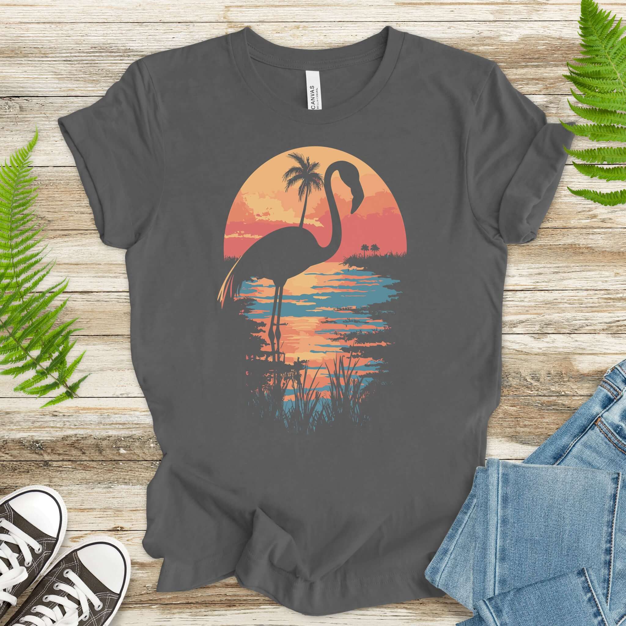 Sunset Flamingo Silhouette T-Shirt