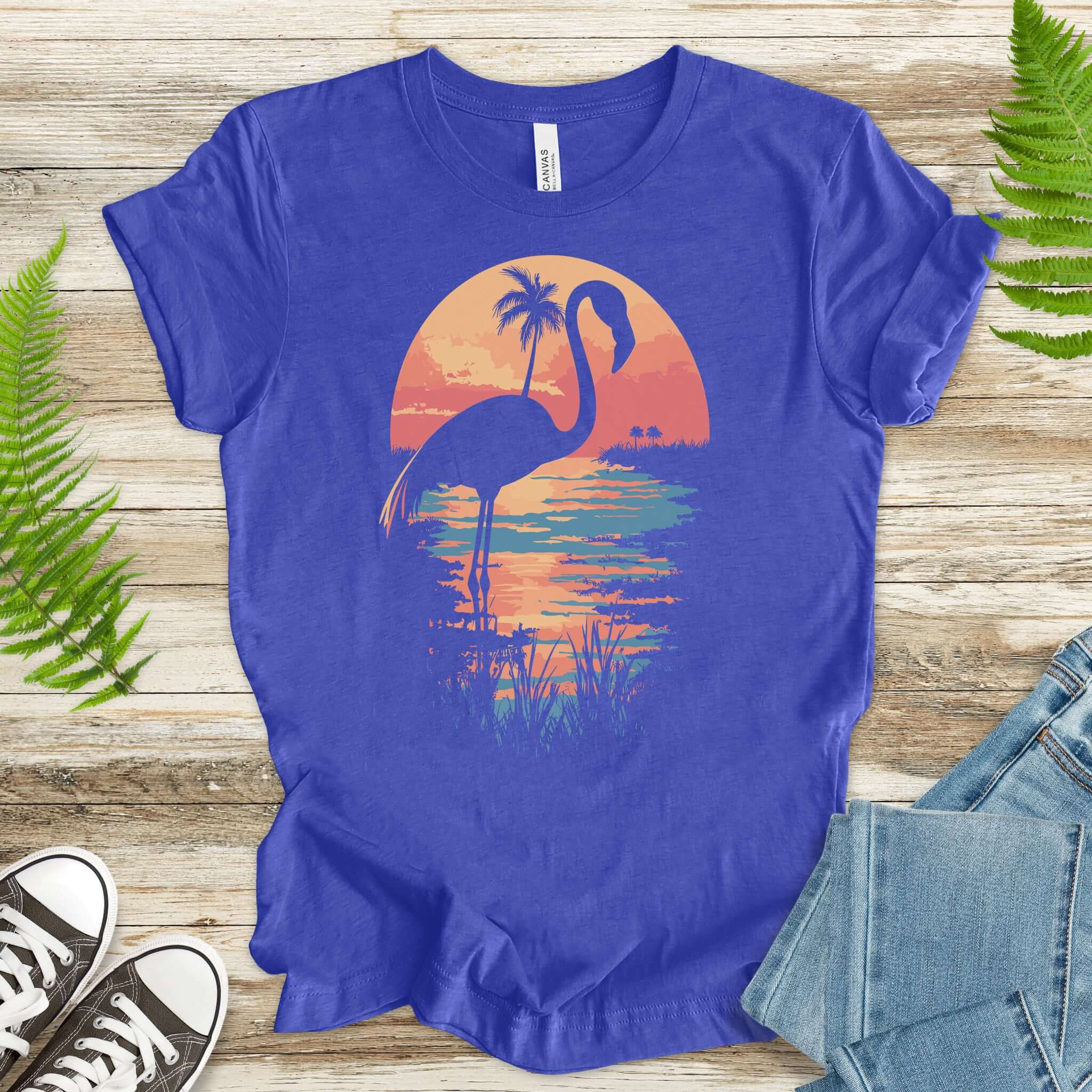 Sunset Flamingo Silhouette T-Shirt