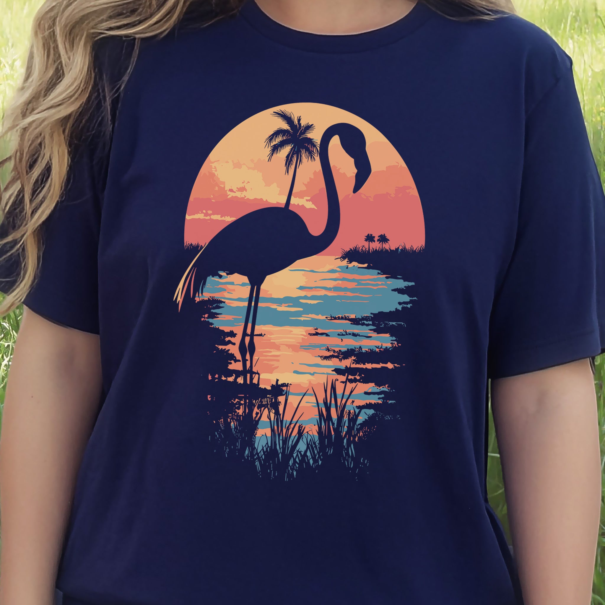 Sunset Flamingo Silhouette T-Shirt