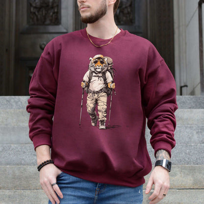Trailblazing Tiger Hiking Sweatshirt – Fearless Explorer Vibes for the Wild at Heart