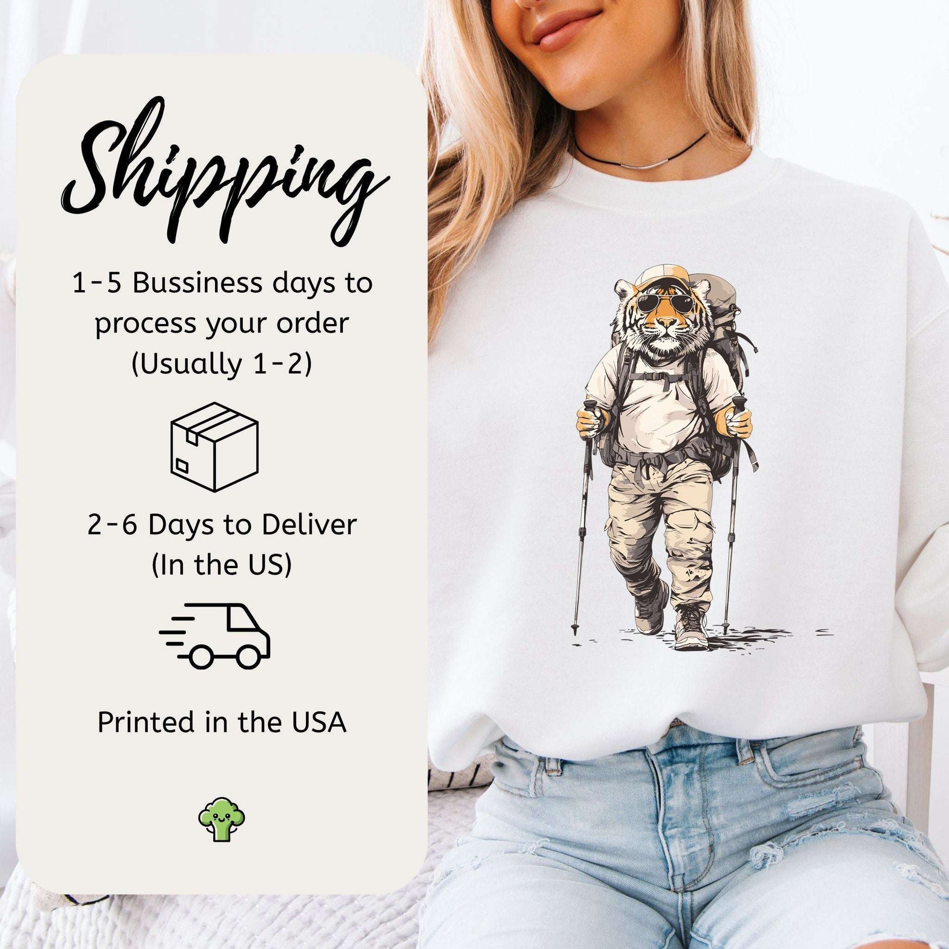 Trailblazing Tiger Hiking Sweatshirt – Fearless Explorer Vibes for the Wild at Heart