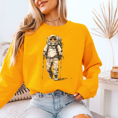 Trailblazing Tiger Hiking Sweatshirt – Fearless Explorer Vibes for the Wild at Heart