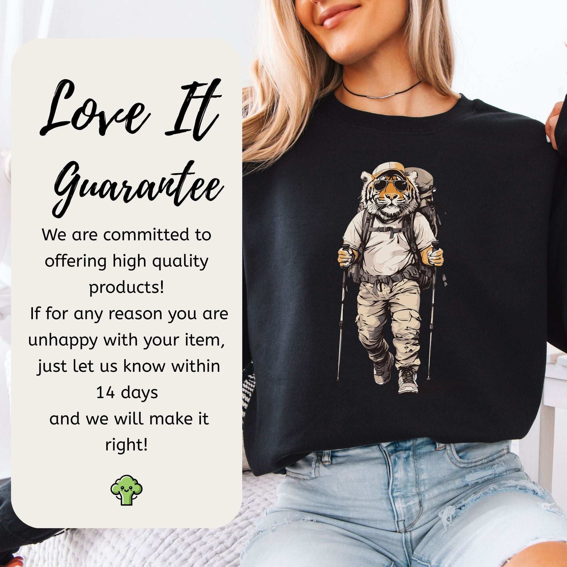 Trailblazing Tiger Hiking Sweatshirt – Fearless Explorer Vibes for the Wild at Heart