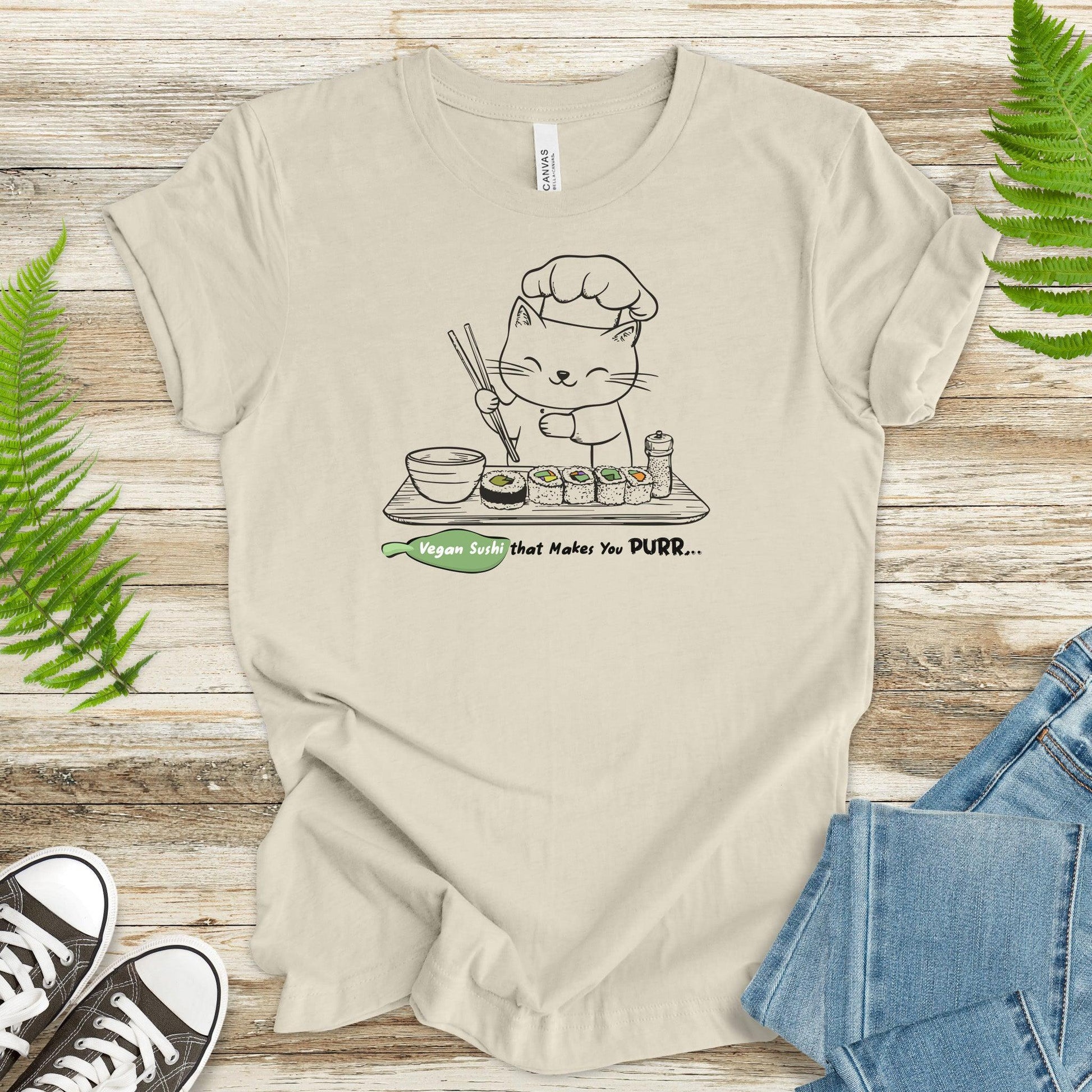 Cat Making Vegan Sushi T-Shirt - TShirtree