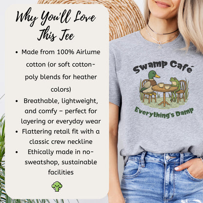 Swamp Café Funny Frog & Duck Coffee T-Shirt – Retro Nature Meme Gift
