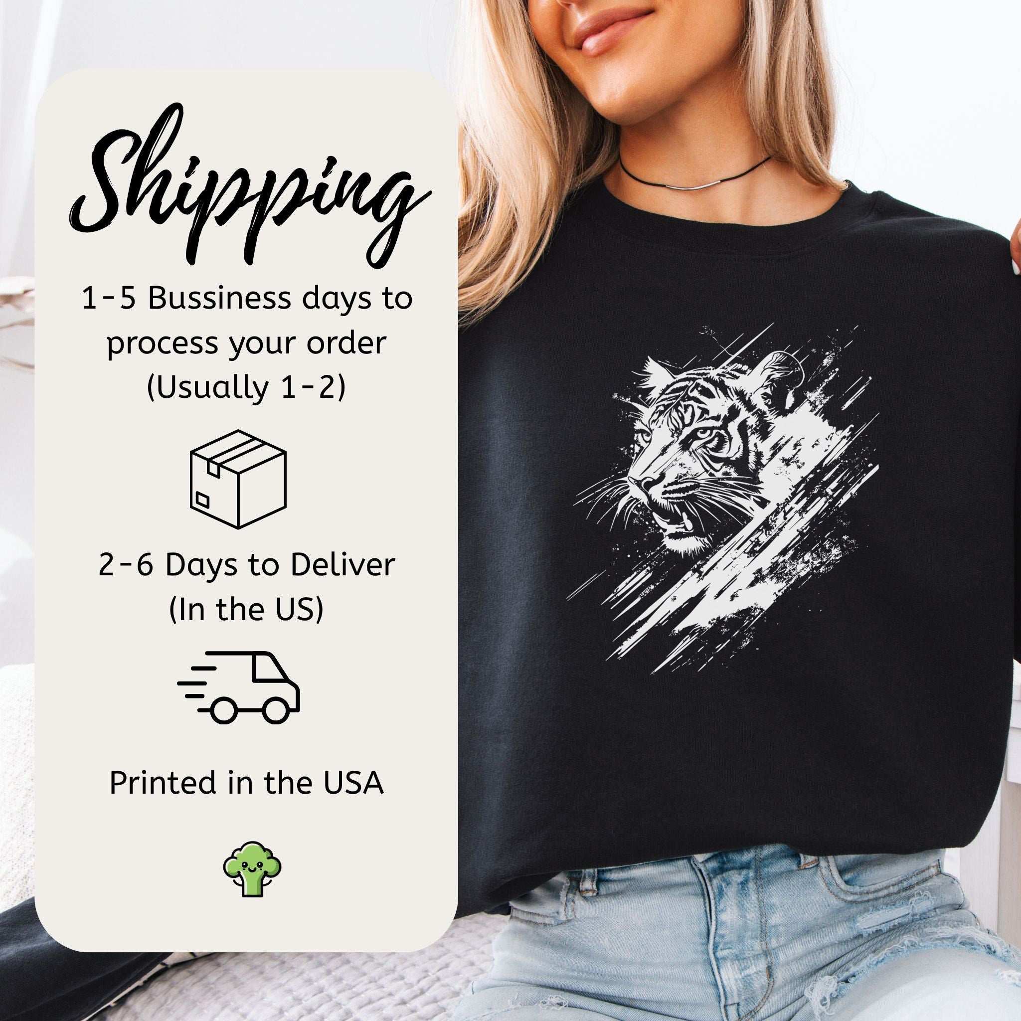 Wild Tiger Sketch Sweatshirt – Fierce Minimalist Spirit Animal Design