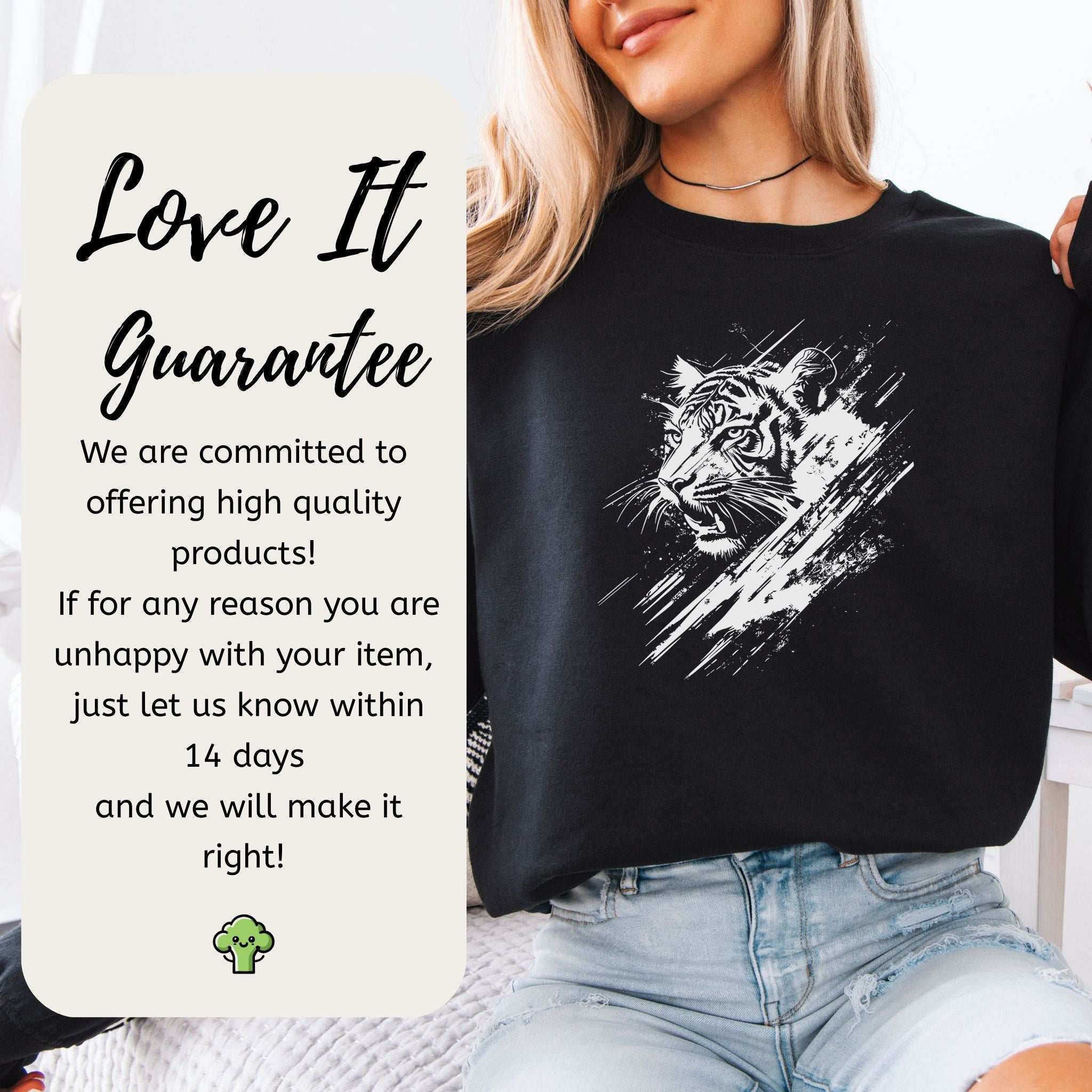 Wild Tiger Sketch Sweatshirt – Fierce Minimalist Spirit Animal Design