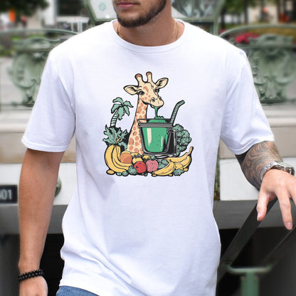Giraffe Drinking Green Smoothie T-Shirt