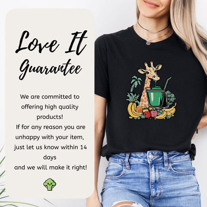 Giraffe Drinking Green Smoothie T-Shirt