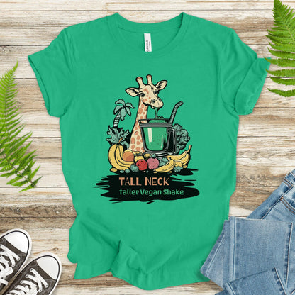 Giraffe Drinking Green Smoothie T-Shirt - TShirtree