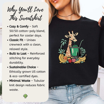 Giraffe Smoothie Sweatshirt – Tropical Quirk & Cozy Charm