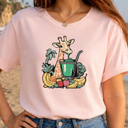 Giraffe Drinking Green Smoothie T-Shirt