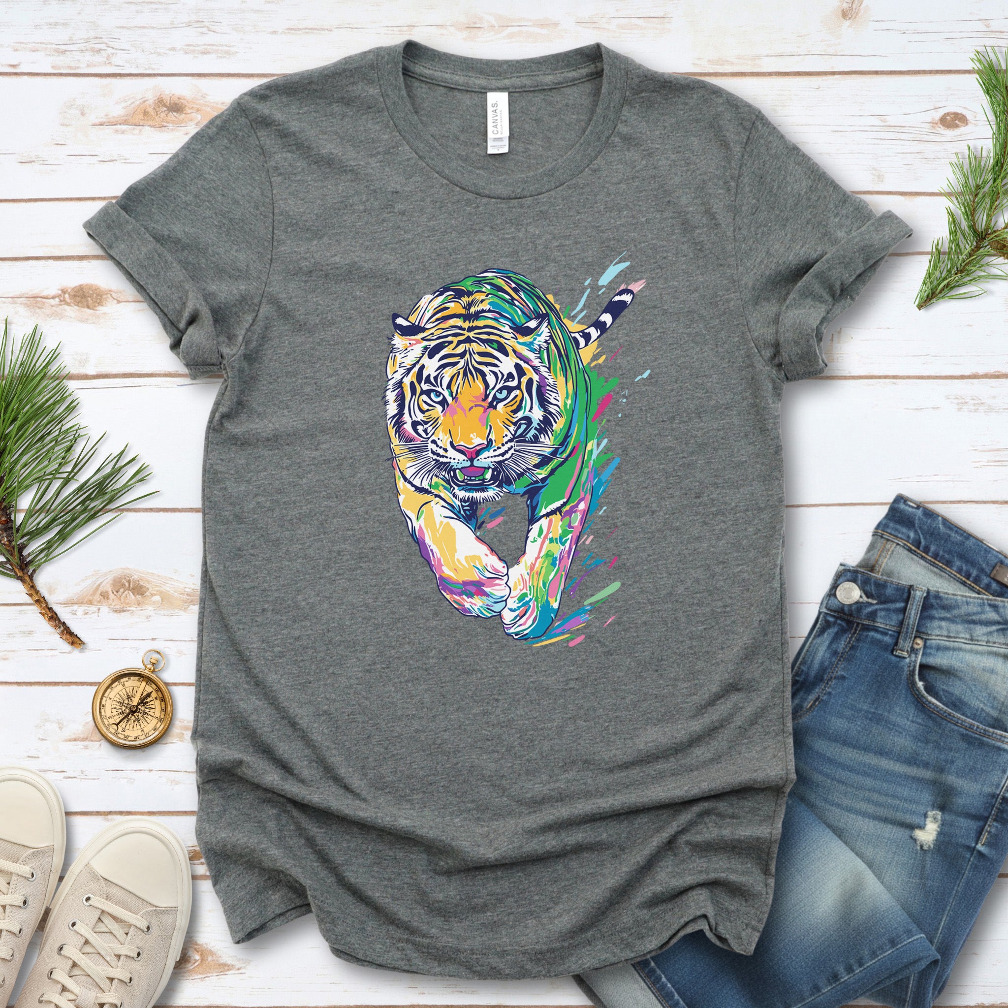 Colorful Tiger T-Shirt – Vibrant and Artistic Wildlife Design