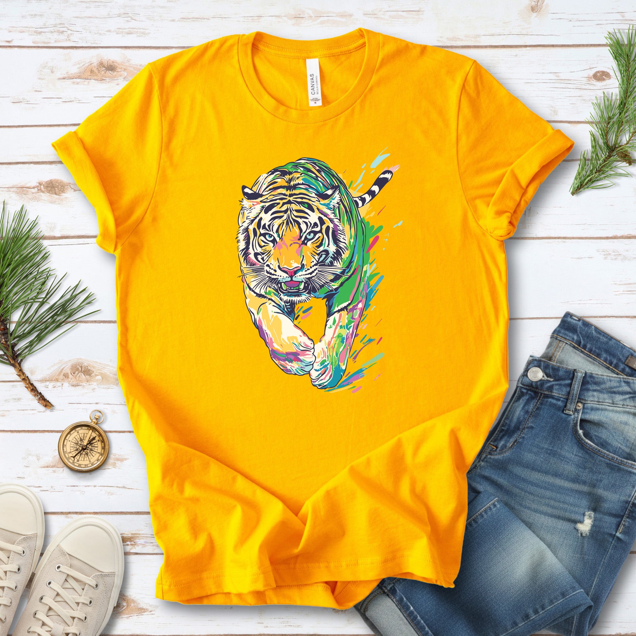 Colorful Tiger T-Shirt – Vibrant and Artistic Wildlife Design