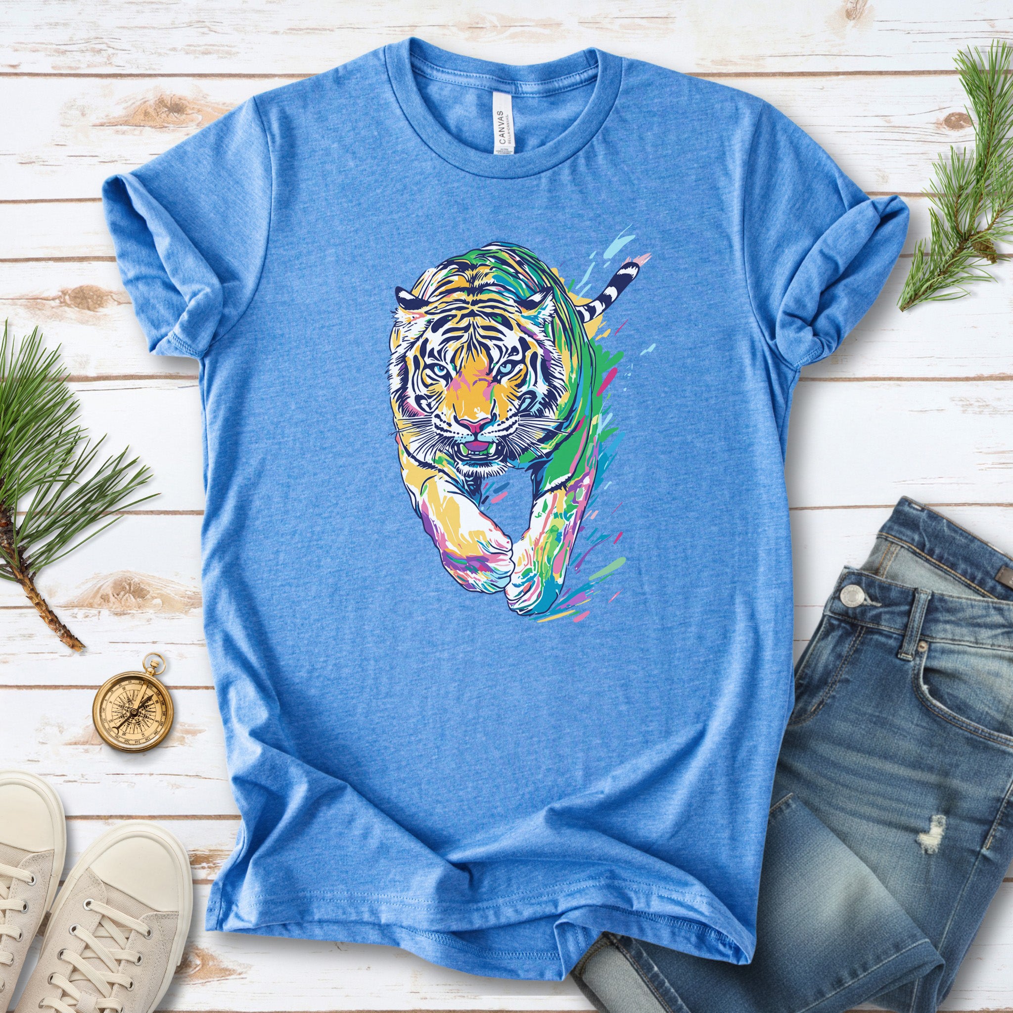 Colorful Tiger T-Shirt – Vibrant and Artistic Wildlife Design