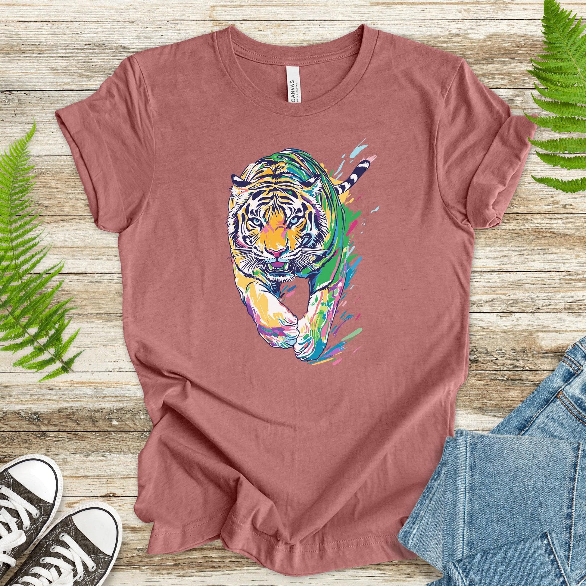 Colorful Tiger T-Shirt – Vibrant and Artistic Wildlife Design - TShirtree