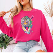 Colorful Tiger Sweatshirt – Bold Artistic Jungle Energy