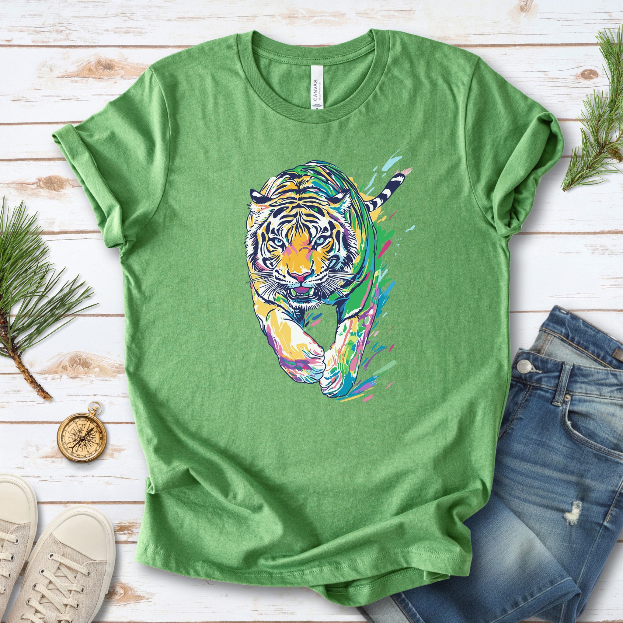 Colorful Tiger T-Shirt – Vibrant and Artistic Wildlife Design