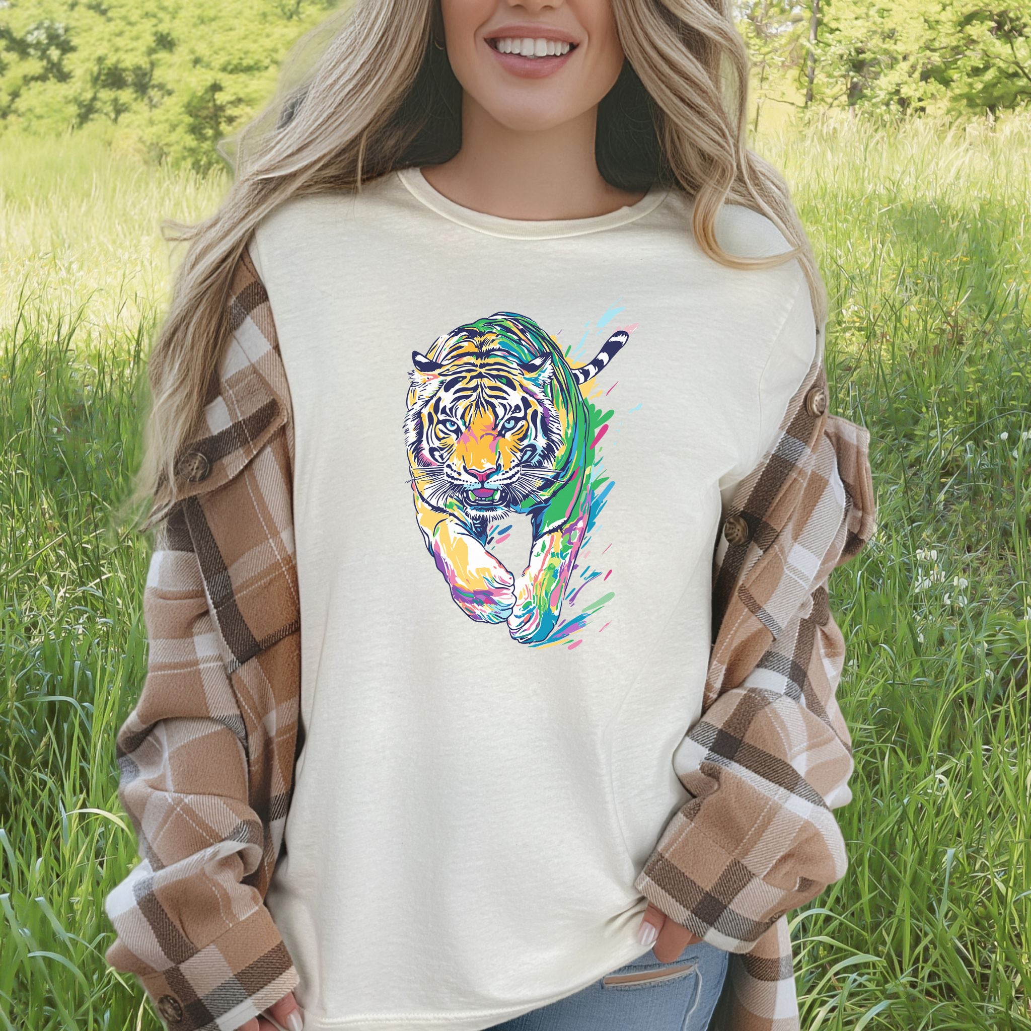 Colorful Tiger T-Shirt – Vibrant and Artistic Wildlife Design