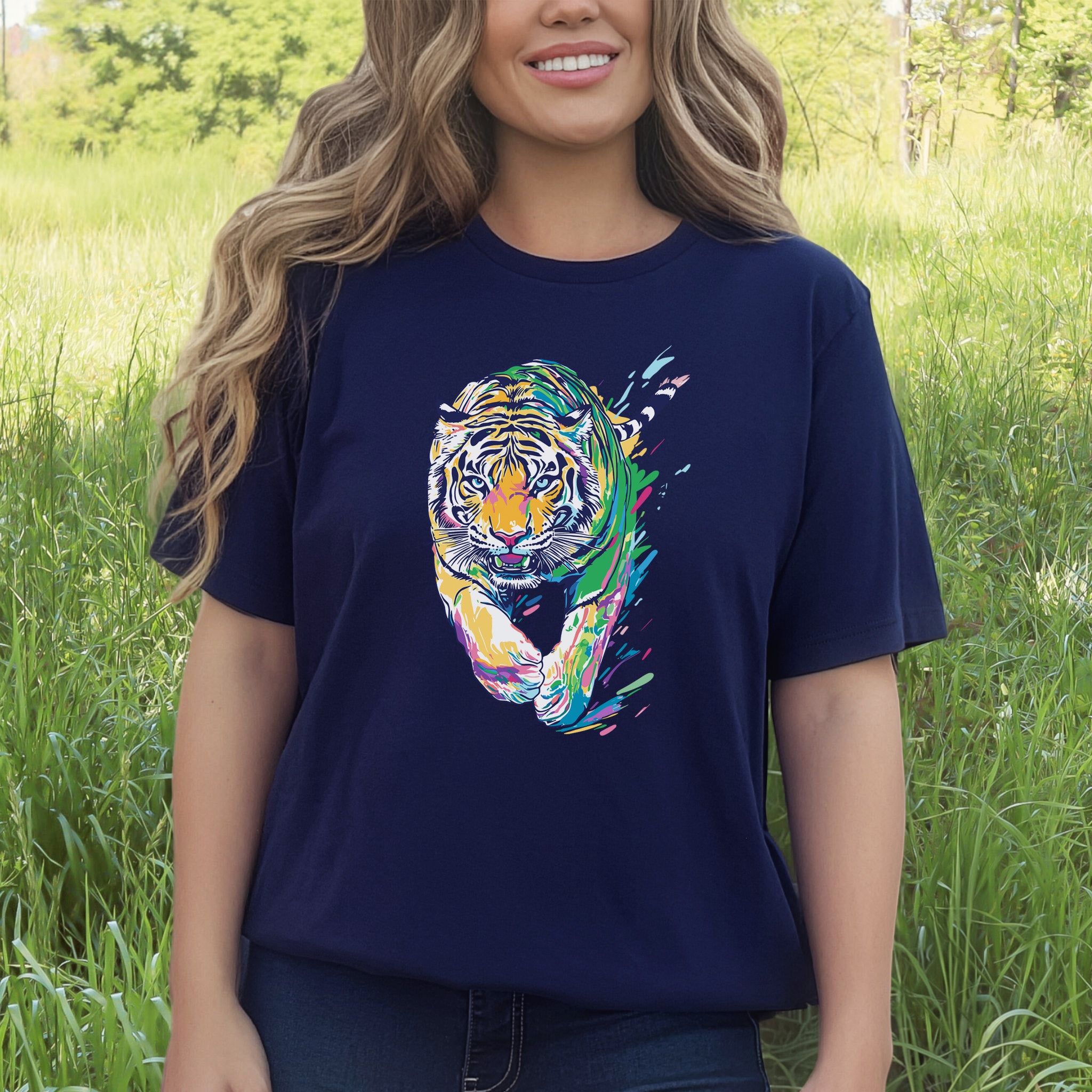 Colorful Tiger T-Shirt – Vibrant and Artistic Wildlife Design