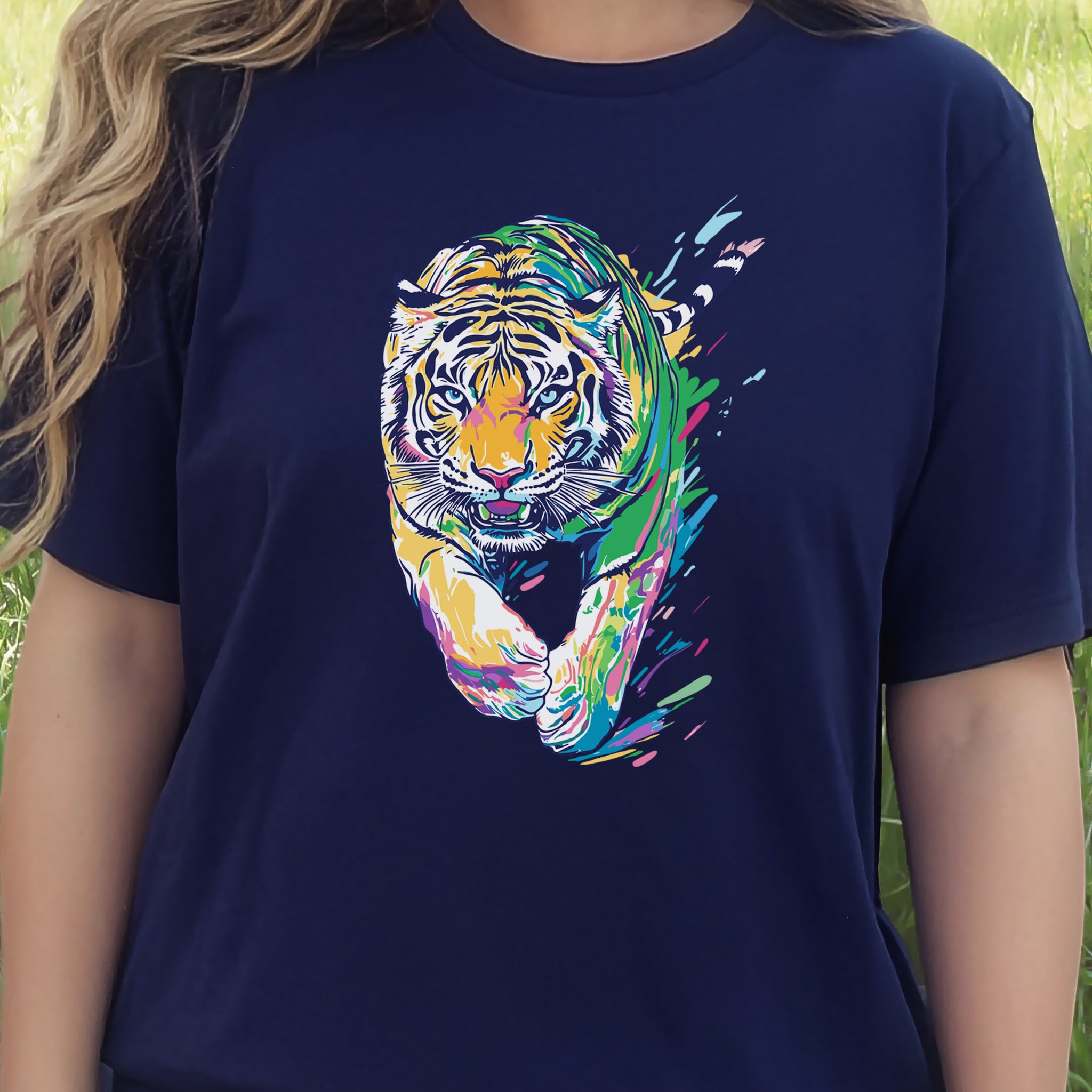 Colorful Tiger T-Shirt – Vibrant and Artistic Wildlife Design