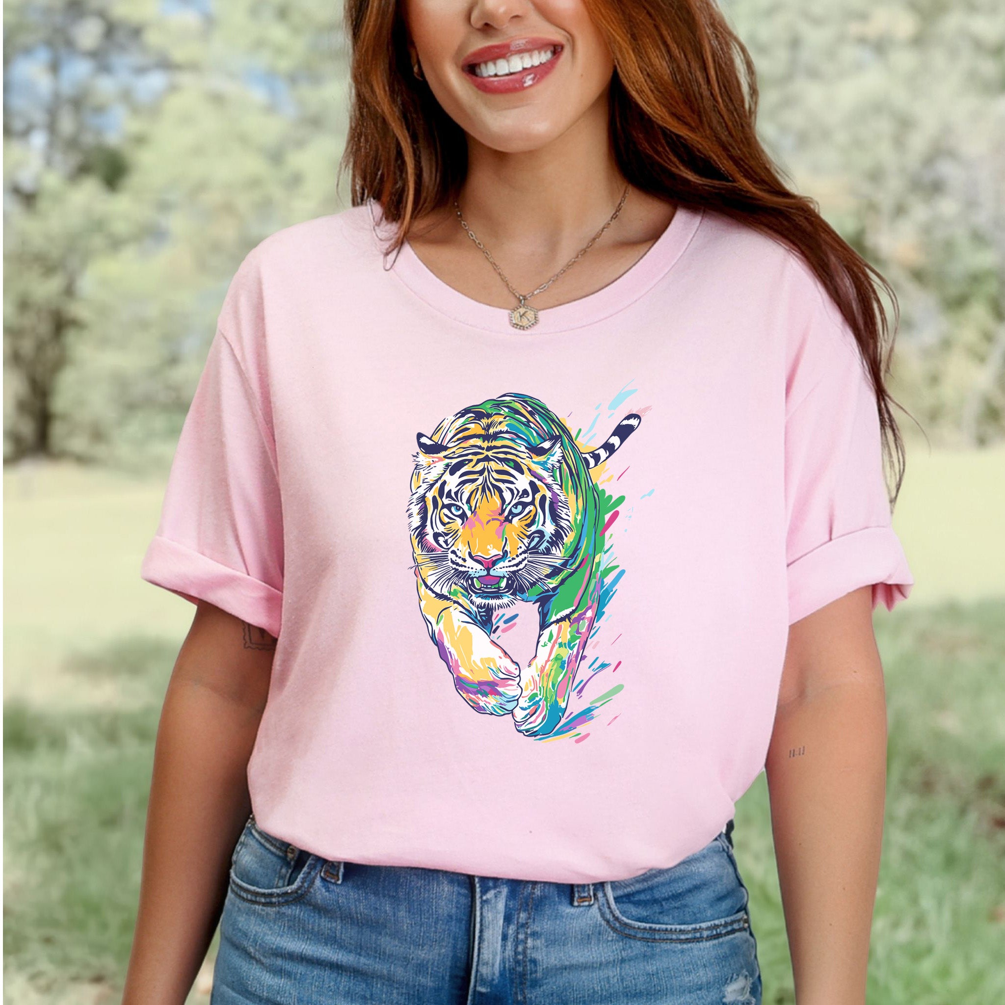 Colorful Tiger T-Shirt – Vibrant and Artistic Wildlife Design