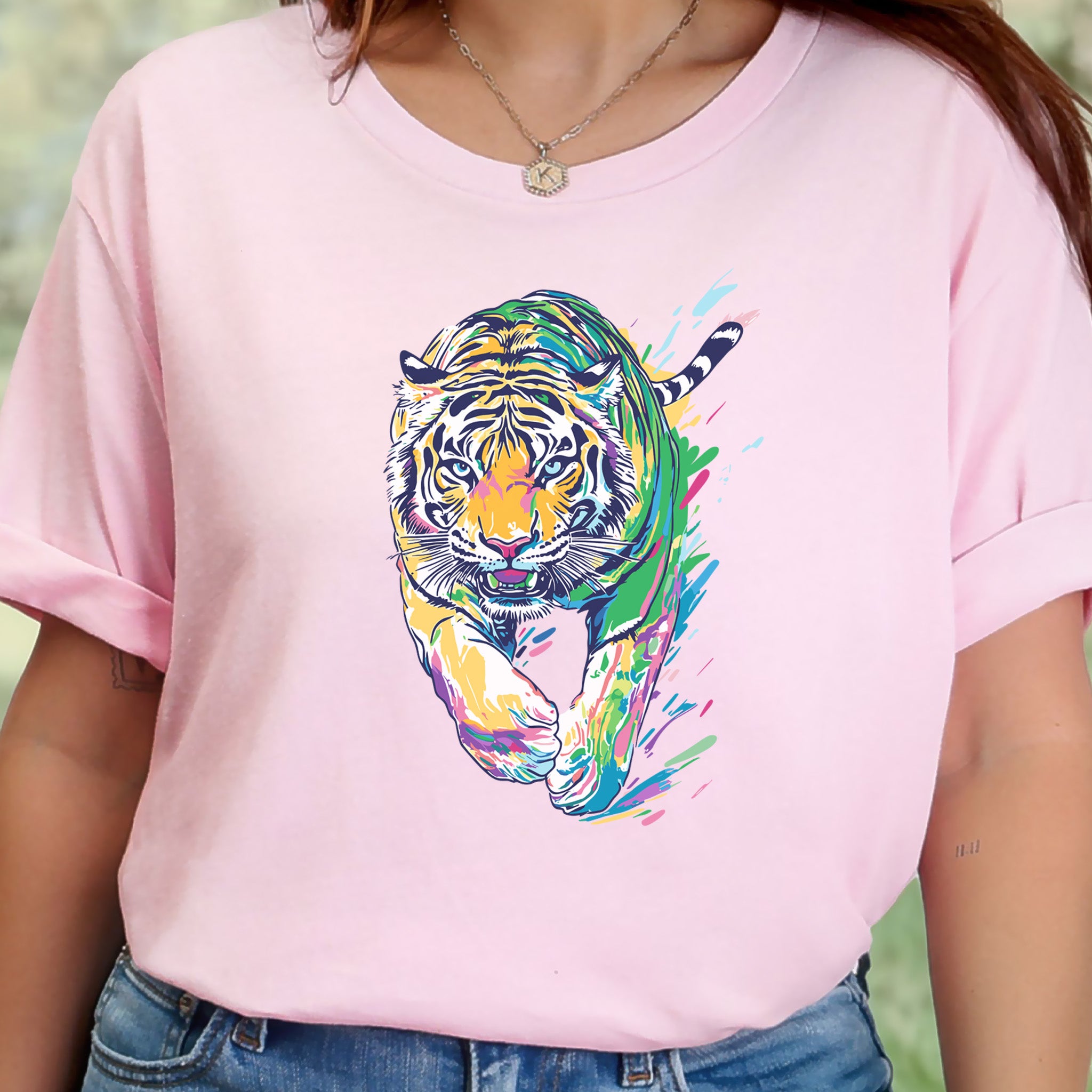Colorful Tiger T-Shirt – Vibrant and Artistic Wildlife Design