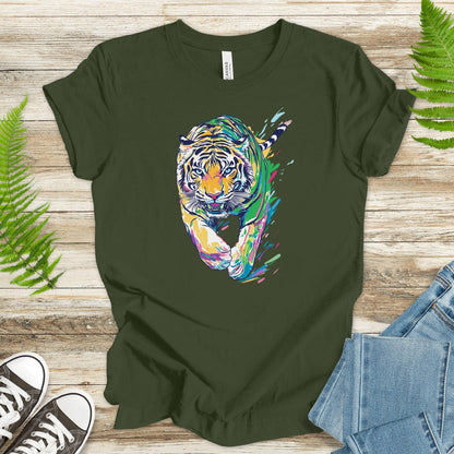 Colorful Tiger T-Shirt – Vibrant and Artistic Wildlife Design - TShirtree