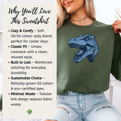 Retro T-Rex Sweatshirt – Edgy Jurassic Nostalgia for Dino Lovers