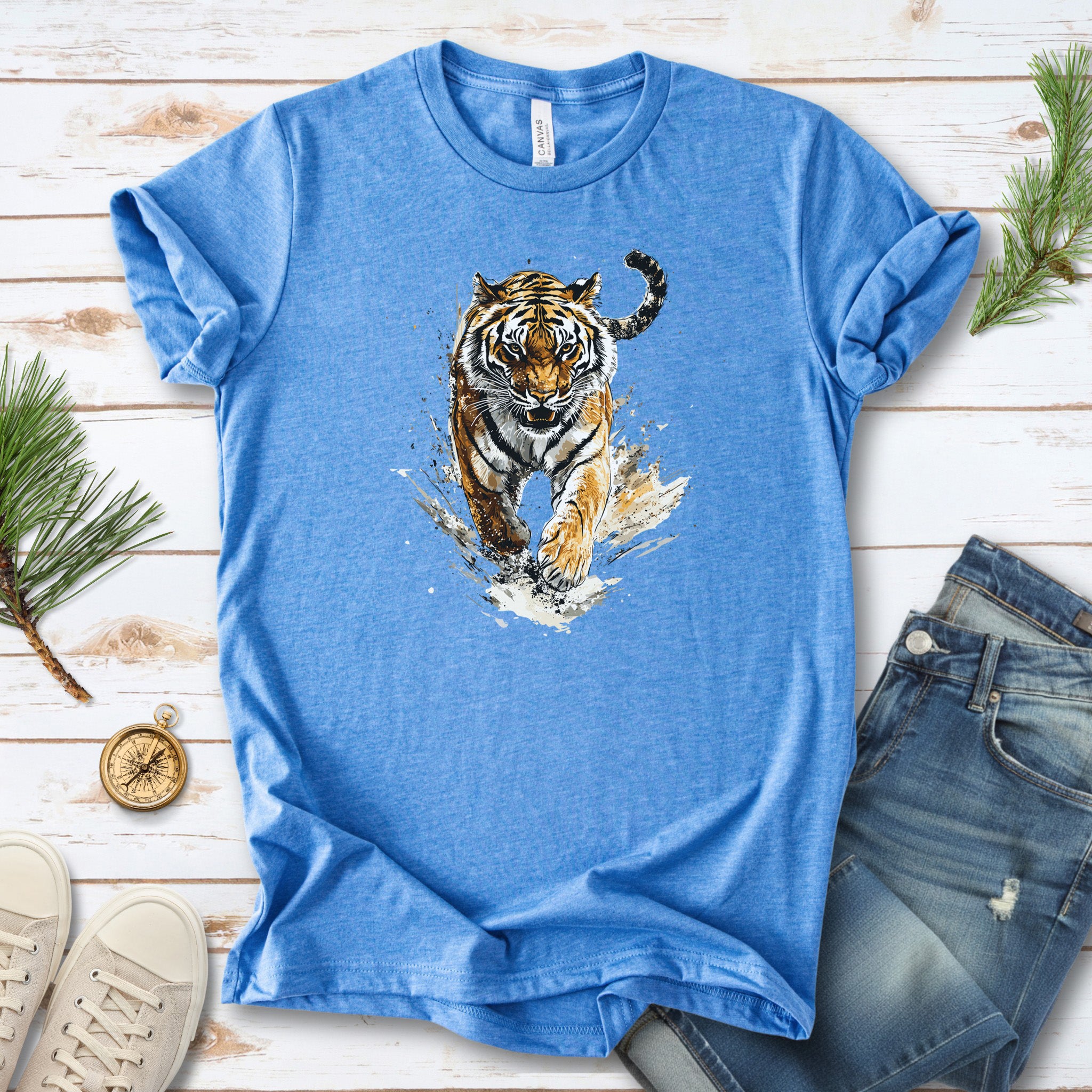 Wild Tiger Watercolor T-Shirt – Bold and Artistic Design