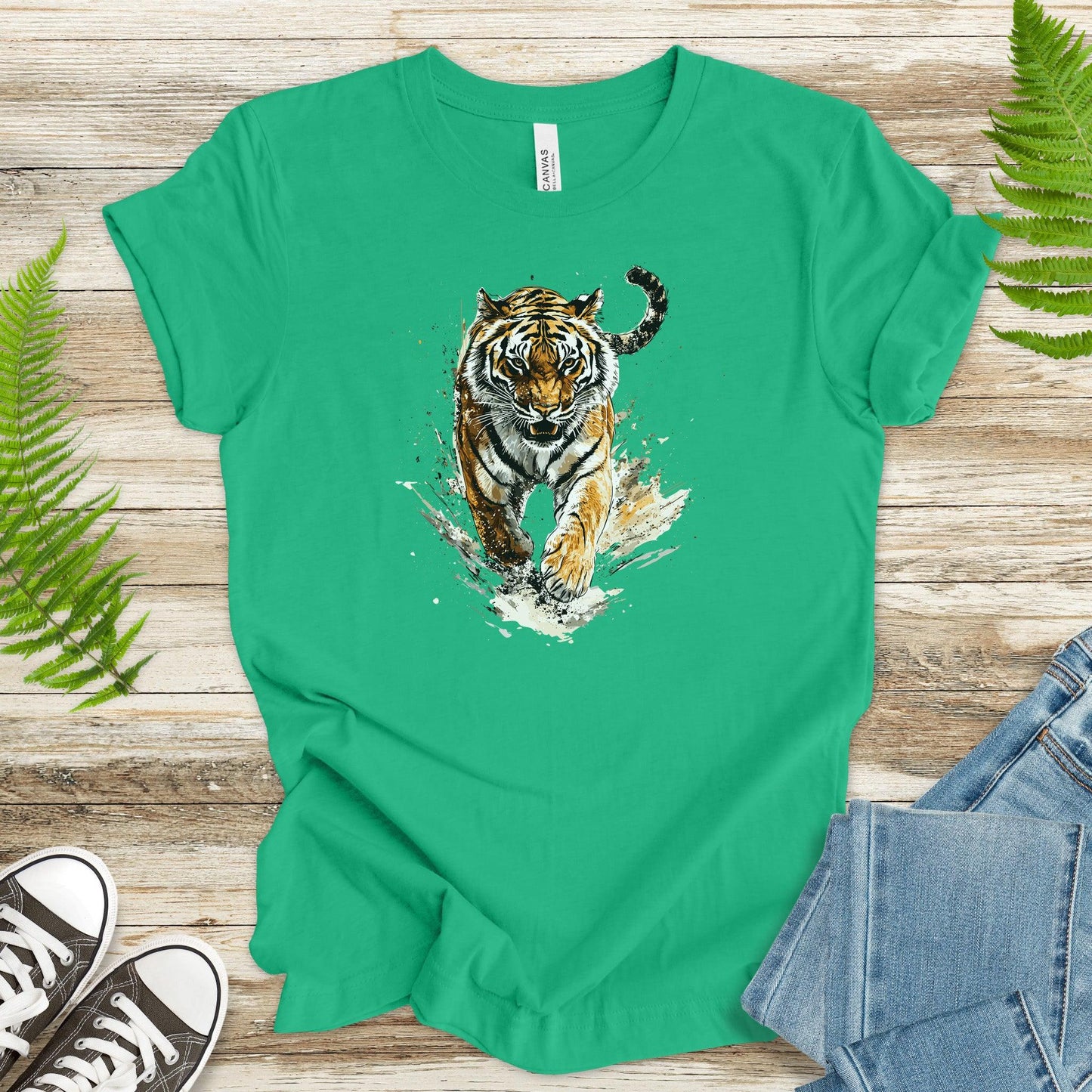 Wild Tiger Watercolor T-Shirt – Bold and Artistic Design - TShirtree