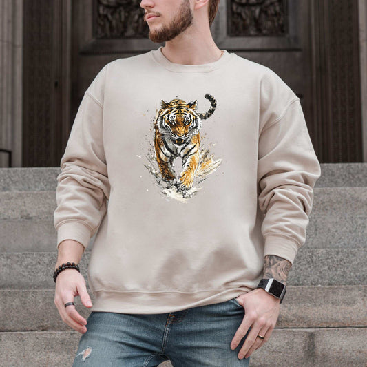 Wild Tiger Watercolor Sweatshirt – Artistic Jungle Power
