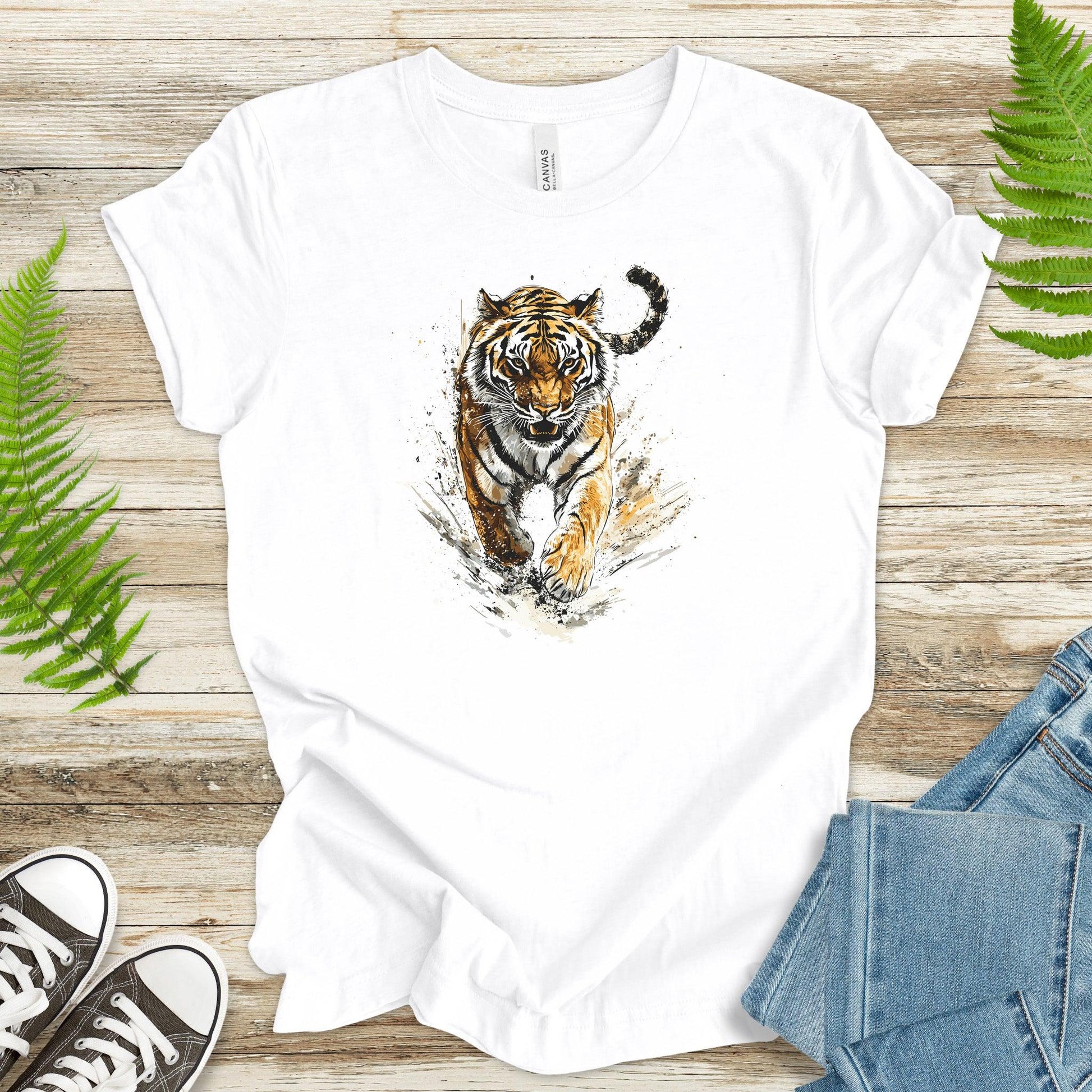 Wild Tiger Watercolor T-Shirt – Bold and Artistic Design - TShirtree