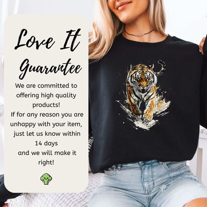 Wild Tiger Watercolor Sweatshirt – Artistic Jungle Power