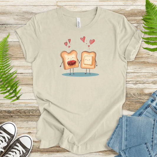 Toasty Love T-Shirt – Adorably Sweet Bread Couple Design - TShirtree