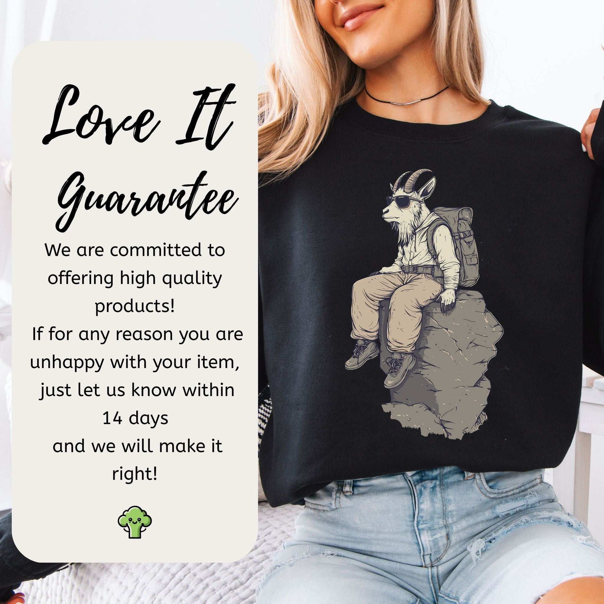 Cliffside Hiking Goat Sweatshirt – Rugged Mountain Vibes with Wild Style