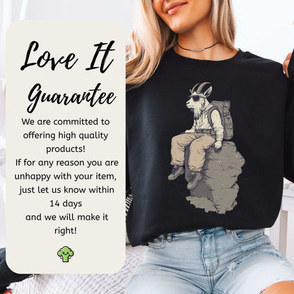 Cliffside Hiking Goat Sweatshirt – Rugged Mountain Vibes with Wild Style