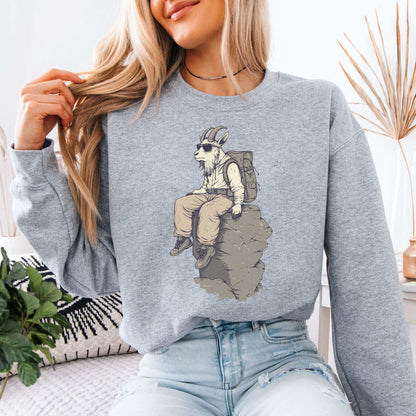 Cliffside Hiking Goat Sweatshirt – Rugged Mountain Vibes with Wild Style