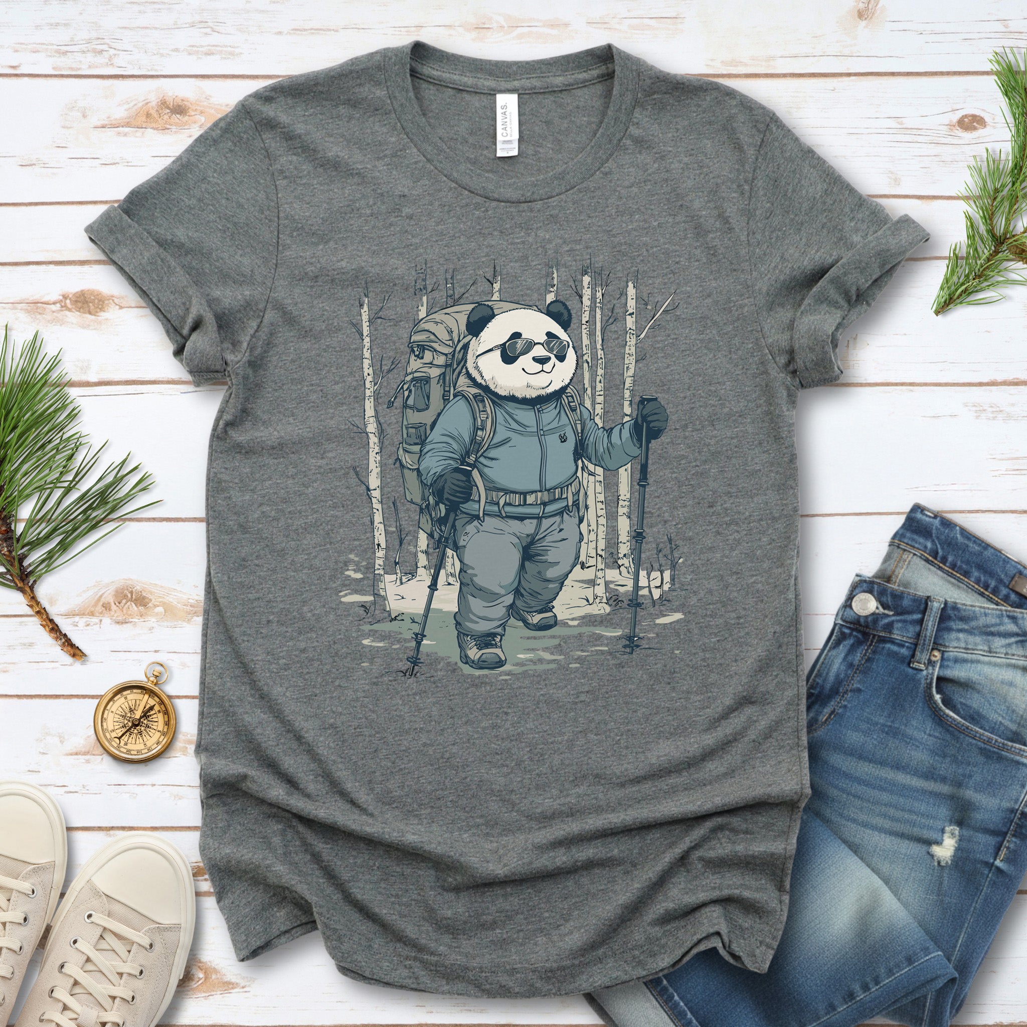 Panda Hitting the Trail T-Shirt