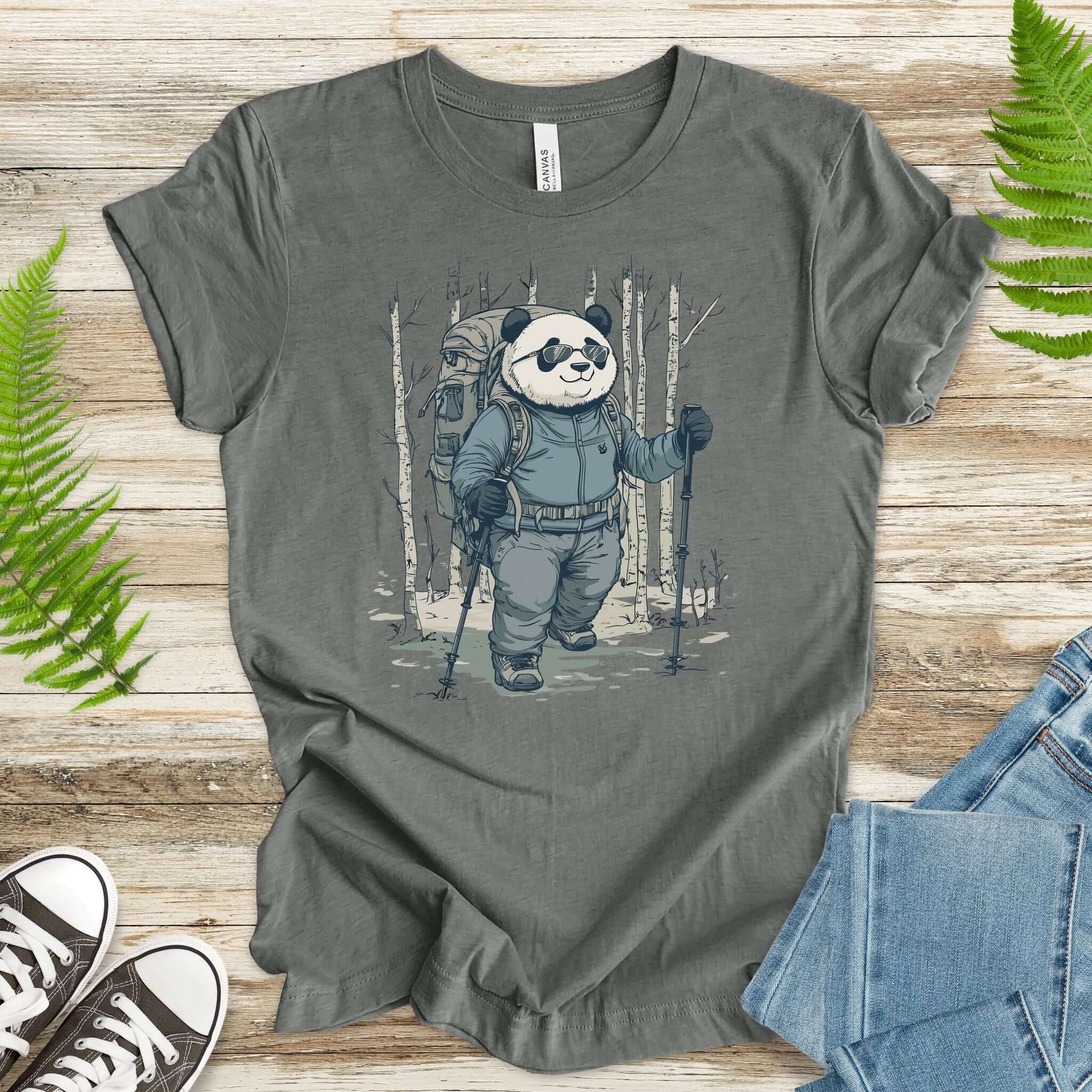 Panda Hitting the Trail T-Shirt