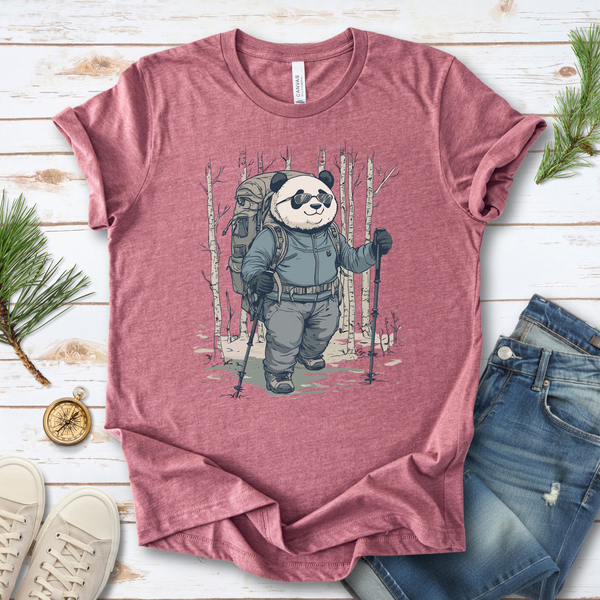 Panda Hitting the Trail T-Shirt