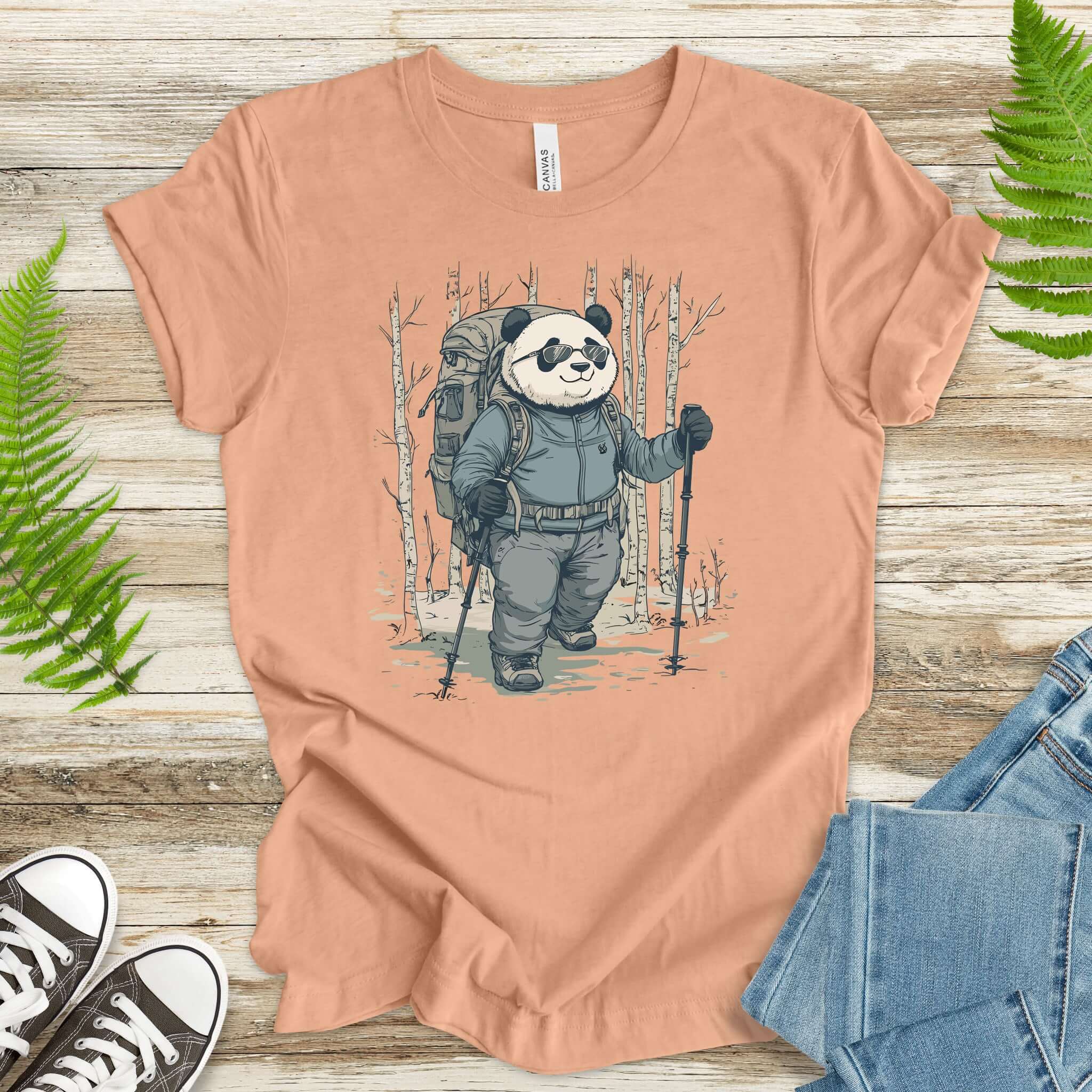 Panda Hitting the Trail T-Shirt